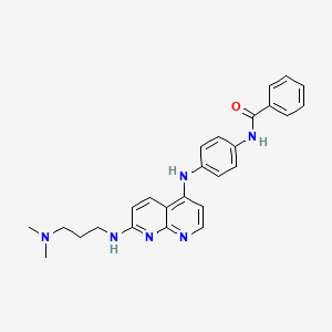 N-[4-[[7-[3-(dimethylamino)propylamino]-1,8-naphthyridin-4-yl]amino]phenyl]benzamide