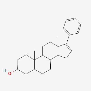 molecular formula C25H34O B1263690 10,13-dimethyl-17-phenyl-2,3,4,5,6,7,8,9,11,12,14,15-dodecahydro-1H-cyclopenta[a]phenanthren-3-ol 