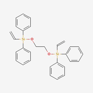 molecular formula C30H30O2Si2 B12636912 1,2-Bis(vinyldiphenylsiloxy)ethane CAS No. 920755-40-4