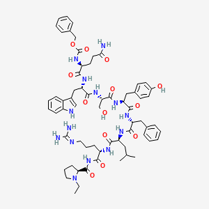 molecular formula C64H84N14O13 B1263695 LHRH, gln(1)-des-his(2)-phe(6)-N-Et-pronh2(9)- CAS No. 64153-06-6