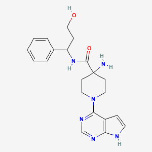 4-Piperidinecarboxamide, 4-amino-N-[(1S)-3-hydroxy-1-phenylpropyl]-1-(7H-pyrrolo[2,3-d]pyrimidin-4-yl)-