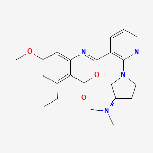 4H-3,1-Benzoxazin-4-one, 2-(2-((3S)-3-(dimethylamino)-1-pyrrolidinyl)-3-pyridinyl)-5-ethyl-7-methoxy-