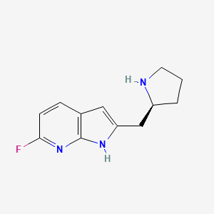 molecular formula C12H14FN3 B12637038 1H-Pyrrolo[2,3-b]pyridine, 6-fluoro-2-[(2S)-2-pyrrolidinylmethyl]- 