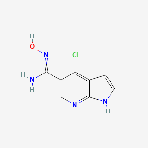 molecular formula C8H7ClN4O B12637043 1H-Pyrrolo[2,3-b]pyridine-5-carboximidamide, 4-chloro-N-hydroxy- 