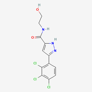 molecular formula C12H10Cl3N3O2 B1263708 N-(2-hydroxyethyl)-3-(2,3,4-trichlorophenyl)-1H-pyrazole-5-carboxamide 