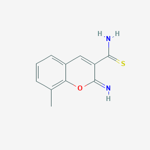 molecular formula C11H10N2OS B12637081 2-Imino-8-methyl-2H-1-benzopyran-3-carbothioamide CAS No. 919092-04-9