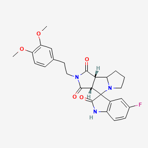 molecular formula C26H26FN3O5 B12637186 (3'aR,8'bS)-2'-[2-(3,4-dimethoxyphenyl)ethyl]-5-fluorospiro[1H-indole-3,4'-3a,6,7,8,8a,8b-hexahydropyrrolo[3,4-a]pyrrolizine]-1',2,3'-trione 