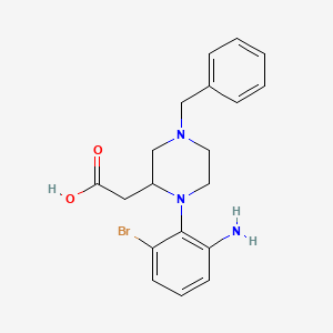 2-[1-(2-Amino-6-bromophenyl)-4-benzylpiperazin-2-yl]acetic acid