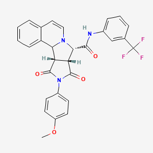 molecular formula C29H22F3N3O4 B12637195 (11S,12R,16S)-14-(4-methoxyphenyl)-13,15-dioxo-N-[3-(trifluoromethyl)phenyl]-10,14-diazatetracyclo[8.6.0.02,7.012,16]hexadeca-2,4,6,8-tetraene-11-carboxamide 