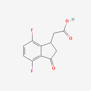 molecular formula C11H8F2O3 B12637208 2-(4,7-difluoro-3-oxo-2,3-dihydro-1H-inden-1-yl)acetic acid 