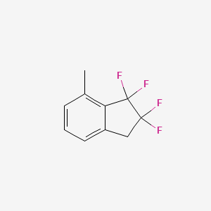 molecular formula C10H8F4 B12637228 1,1,2,2-Tetrafluoro-7-methyl-2,3-dihydro-1H-indene CAS No. 922141-55-7