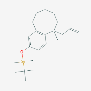 molecular formula C22H36OSi B12637261 Benzocyclooctene, 2-[[(1,1-diMethylethyl)diMethylsilyl]oxy]-5,6,7,8,9,10-hexahydro-5-Methyl-5-(2-propen-1-yl)- 