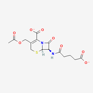 molecular formula C15H16N2O8S-2 B1263730 (7R)-7-(4-羧基丁酰胺)头孢氨酸盐 