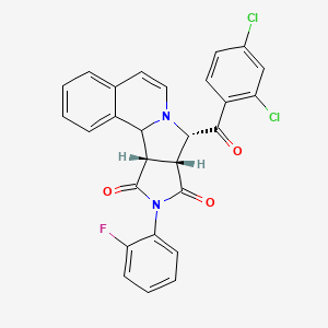 molecular formula C27H17Cl2FN2O3 B12637332 (11S,12R,16S)-11-(2,4-dichlorobenzoyl)-14-(2-fluorophenyl)-10,14-diazatetracyclo[8.6.0.02,7.012,16]hexadeca-2,4,6,8-tetraene-13,15-dione 