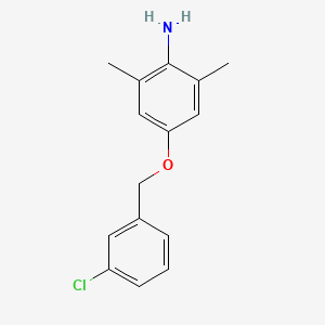 molecular formula C15H16ClNO B12637338 4-[(3-Chlorophenyl)methoxy]-2,6-dimethylaniline 