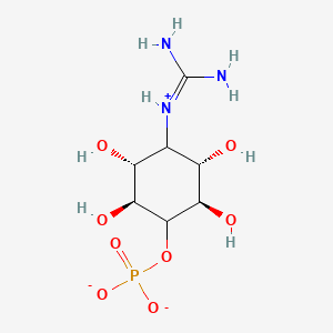 molecular formula C7H15N3O8P- B1263734 (2R,3S,5R,6S)-4-{[amino(iminio)methyl]amino}-2,3,5,6-tetrahydroxycyclohexyl phosphate 