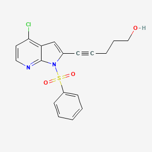 molecular formula C18H15ClN2O3S B12637344 4-Pentyn-1-ol, 5-[4-chloro-1-(phenylsulfonyl)-1H-pyrrolo[2,3-b]pyridin-2-yl]- 