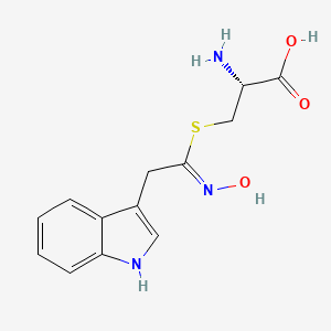 molecular formula C13H15N3O3S B1263735 (2R)-2-amino-3-[(Z)-N-hydroxy-C-(1H-indol-3-ylmethyl)carbonimidoyl]sulfanylpropanoic acid 