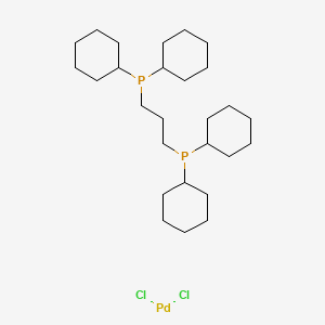 molecular formula C27H50Cl2P2Pd B12637377 Dichloropalladium;dicyclohexyl(3-dicyclohexylphosphanylpropyl)phosphane 