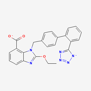 molecular formula C24H18N6O3-2 B1263739 坎地沙坦(2-) 