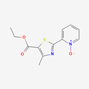 molecular formula C12H12N2O3S B12637429 2-[4-Methyl-5-(ethoxycarbonyl)-2-thiazolyl]pyridine 1-oxide 