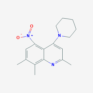 molecular formula C17H21N3O2 B12637459 2,7,8-Trimethyl-5-nitro-4-(piperidin-1-yl)quinoline CAS No. 919779-33-2