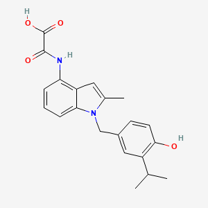 molecular formula C21H22N2O4 B1263749 N-[1-(4-hydroxy-3-isopropylbenzyl)-2-methyl-1H-indol-4-yl]oxamic acid 