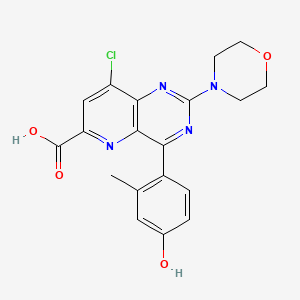 molecular formula C19H17ClN4O4 B12637520 8-Chloro-4-(4-hydroxy-2-methylphenyl)-2-morpholin-4-ylpyrido[3,2-d]pyrimidine-6-carboxylic acid 