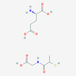 molecular formula C10H18N2O7S B12637529 (2S)-2-aminopentanedioic acid;2-(2-sulfanylpropanoylamino)acetic acid CAS No. 921199-96-4