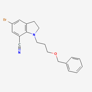 5-Bromo-1-(3-phenylmethoxypropyl)-2,3-dihydroindole-7-carbonitrile