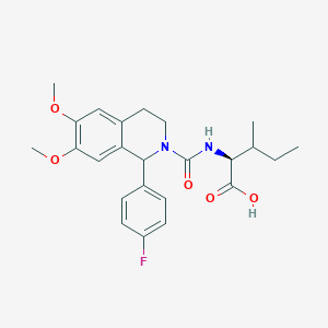 (2S)-2-[[1-(4-fluorophenyl)-6,7-dimethoxy-3,4-dihydro-1H-isoquinoline-2-carbonyl]amino]-3-methylpentanoic acid