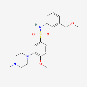 molecular formula C21H29N3O4S B12637703 Benzenesulfonamide, 4-ethoxy-N-[3-(methoxymethyl)phenyl]-3-(4-methyl-1-piperazinyl)- 