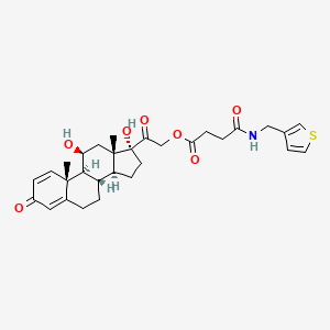 [2-[(8S,9S,10R,11S,13S,14S,17R)-11,17-dihydroxy-10,13-dimethyl-3-oxo-7,8,9,11,12,14,15,16-octahydro-6H-cyclopenta[a]phenanthren-17-yl]-2-oxoethyl] 4-oxo-4-(thiophen-3-ylmethylamino)butanoate