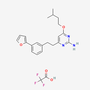 molecular formula C23H26F3N3O4 B12637718 4-[2-[3-(furan-2-yl)phenyl]ethyl]-6-(3-methylbutoxy)pyrimidin-2-amine;2,2,2-trifluoroacetic acid 