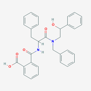 Benzoic acid, 2-[[[2-[(2-hydroxy-2-phenylethyl)(phenylmethyl)amino]-2-oxo-1-(phenylmethyl)ethyl]amino]carbonyl]-