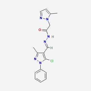 N'-[(E)-(5-chloro-3-methyl-1-phenyl-1H-pyrazol-4-yl)methylidene]-2-(5-methyl-1H-pyrazol-1-yl)acetohydrazide