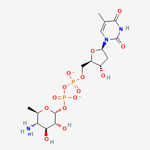 molecular formula C16H26N3O14P2- B1263775 dTDP-4-氨基-4,6-二脱氧-α-D-葡萄糖(1-) 