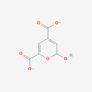 molecular formula C7H4O6-2 B1263776 4-Carboxy-2-hydroxymuconate semialdehyde hemiacetal(2-) 