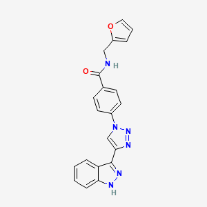 N-(furan-2-ylmethyl)-4-[4-(1H-indazol-3-yl)triazol-1-yl]benzamide