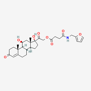 [2-[(8S,9S,10R,11S,13S,14S,17R)-11,17-dihydroxy-10,13-dimethyl-3-oxo-2,6,7,8,9,11,12,14,15,16-decahydro-1H-cyclopenta[a]phenanthren-17-yl]-2-oxoethyl] 4-(furan-2-ylmethylamino)-4-oxobutanoate