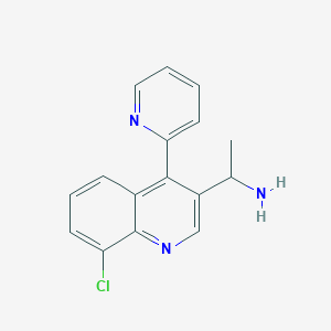 molecular formula C16H14ClN3 B12637815 1-(8-Chloro-4-(pyridin-2-yl)-quinolin-3-yl)ethanamine 