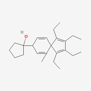 1-(1,2,3,4-Tetraethyl-6-methylspiro[4.5]deca-1,3,6,9-tetraen-8-yl)cyclopentan-1-ol