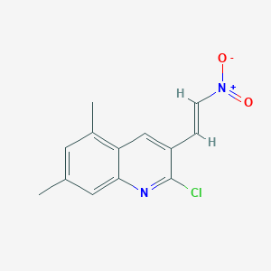 molecular formula C13H11ClN2O2 B12637829 E-2-Chloro-5,7-dimethyl-3-(2-nitro)vinylquinoline 