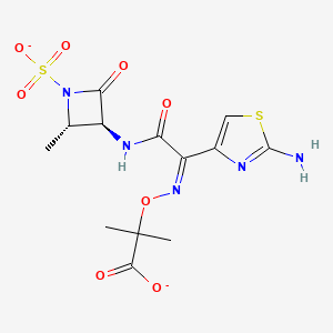 molecular formula C13H15N5O8S2-2 B1263785 2-[(Z)-[1-(2-amino-1,3-thiazol-4-yl)-2-[[(2S,3S)-2-methyl-4-oxo-1-sulfonatoazetidin-3-yl]amino]-2-oxoethylidene]amino]oxy-2-methylpropanoate 