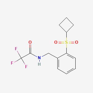 molecular formula C13H14F3NO3S B12637885 N-{[2-(Cyclobutanesulfonyl)phenyl]methyl}-2,2,2-trifluoroacetamide CAS No. 918810-38-5