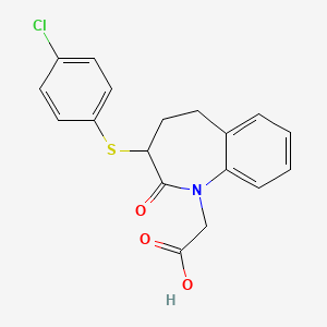 1H-1-Benzazepine-1-acetic acid, 3-[(4-chlorophenyl)thio]-2,3,4,5-tetrahydro-2-oxo-