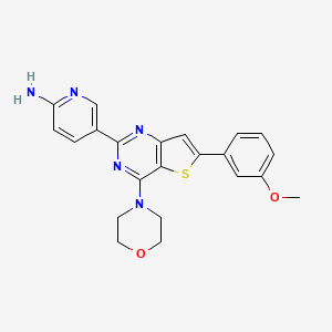 molecular formula C22H21N5O2S B12637968 5-[6-(3-Methoxyphenyl)-4-morpholin-4-ylthieno[3,2-d]pyrimidin-2-yl]pyridin-2-amine 