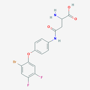molecular formula C16H13BrF2N2O4 B1263797 2-Amino-4-[4-(2-bromo-4,5-difluorophenoxy)anilino]-4-oxobutanoic acid 