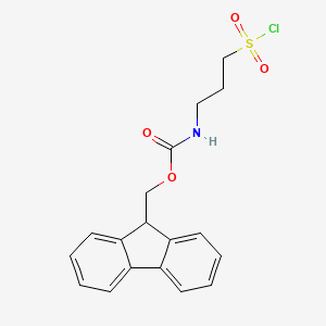 molecular formula C18H18ClNO4S B12638015 9H-fluoren-9-ylmethyl N-(3-chlorosulfonylpropyl)carbamate 