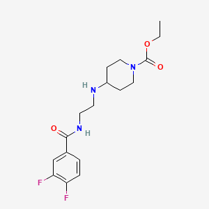 molecular formula C17H23F2N3O3 B1263804 4-[2-[[(3,4-Difluorophenyl)-oxomethyl]amino]ethylamino]-1-piperidinecarboxylic acid ethyl ester 